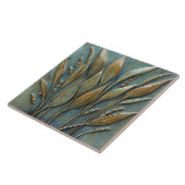 フローラ&リーフボタニカルフェイクレリーフ、 浮き彫り タイル (側面)