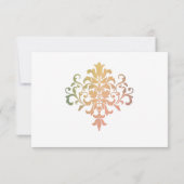 フローラ·レッド·ローズ·ウィズ·リングや輪結婚ズ 出欠カード (裏面)