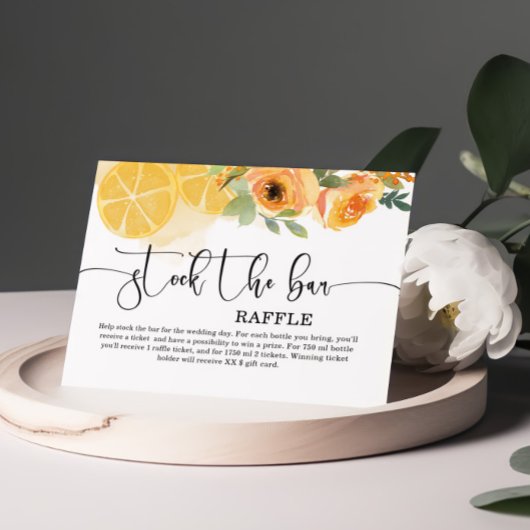 フローラ&レモンズストックザバーブライダルシャワー エンクロージャーカード