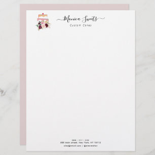 フローラ·ロゴ·ベーカリー·ビジネスレターヘッド レターヘッド