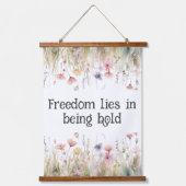 フローラ、ロマンチックな水色の花やる気を起こさせる、 吊り下げ型タペストリー (正面)