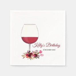 フローラ，ワイン，お洒落カクテル紙ナプキンス スタンダードカクテルナプキン