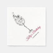 フローラ，ワイン，お洒落カクテル紙ナプキンス スタンダードカクテルナプキン (正面)