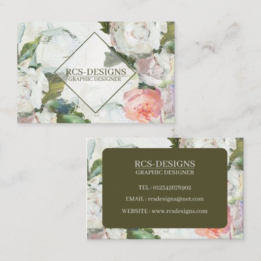 フローラ – 両面名刺 名刺 (正面/裏面)