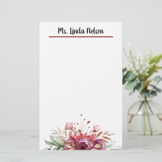 フローラ 便箋 (スタンド正面)