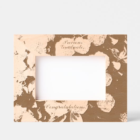 フローラ、大切卒業生、木枠の彫刻 レーザー彫刻フレーム (正面)