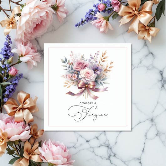 フローラ「彼女は一ファンシー人だ」1歳の誕生日パーティー スタンダードカクテルナプキン