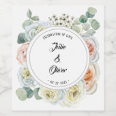 フローラ「愛のお祝い」と名前 ワインラベル (シングルラベル)