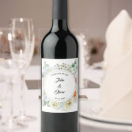フローラ「愛のお祝い」と名前 ワインラベル