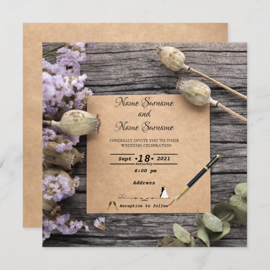 フローラ 招待状 (正面/裏面)