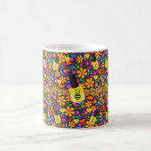 フローラ(昆虫)マルハナバチイエロー爪、 ネイルポーランドマグ コーヒーマグカップ (中央)