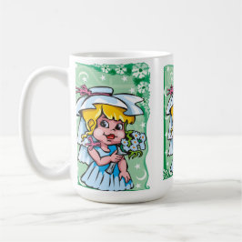 フローラ《星座》乙女座白い花 コーヒーマグカップ