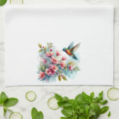 フローラ/春ハミングバードのアートワーク キッチンタオル (折り畳み)