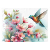 フローラ/春ハミングバードのアートワーク テーブルクロス (正面(横))