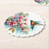 フローラ/春ハミングバードのアートワーク ペーパーコースター (アングル)