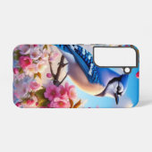 フローラ/春ブルーJayアート Samsung Galaxyケース (裏面横)