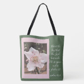 フローラ（桃の花）詩篇118:24 トートバッグ (裏面)