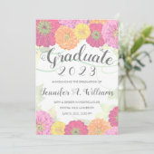 フローラ《植物》百日草水彩画2023年卒業 案内状 (スタンド正面)