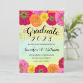 フローラ《植物》百日草水彩Bright 2023研究科 案内状 (スタンド正面)