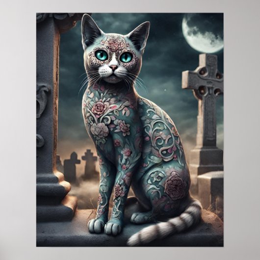 「フローラ」死猫の日、Dia De Los Muertos ポスター (正面)