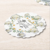 フローラ「永遠に一緒に」スキャロプ結婚トの衣装 ペーパーコースター (アングル)