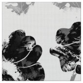 フローラ、白黒 ファブリック (クローズアップ)