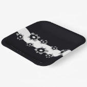 フローラ（白黒） ペーパープレート (傾斜あり)