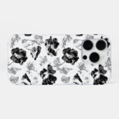 フローラ、白黒 iPhoneケース (裏面横)