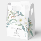 フローラ、白、結婚の箱ギフトボックス フェイバーボックス (オープン)