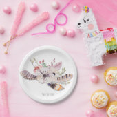 フローラ&素朴フェザーズボホシックパーティー ペーパープレート (パーティー)