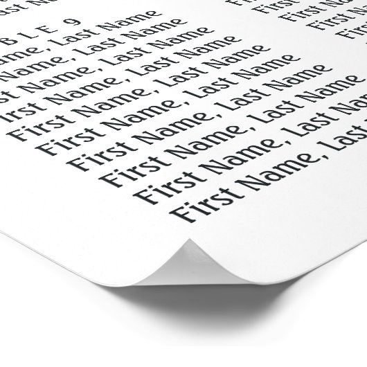 フローラ、結婚緑の12テーブル座席表 ポスター (角)