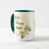 フローラ、緑と黄色の幸せな場所、カスタマイズ可能 マグカップ (正面左)