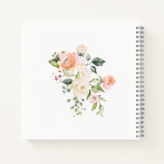 フローラ、緑の葉のベビーシャワー渦巻き型ノートブック ノートブック (裏面)