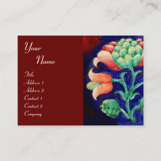 フローラ，緑の赤い青いオレンジ 名刺 (正面)