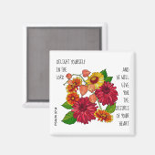 フローラ(色鮮やかなデイジー)詩篇37:4から マグネット (正面/裏面)