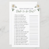 フローラ「花嫁を知っている人」ブライダルシャワーゲーム (正面/裏面)