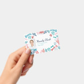 フローラ&葉っぱPet Paw印刷パターン写真ID バッジ (手持ち)