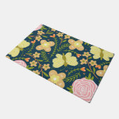 フローラ、蝶と魅力シームレスエレガント ドアマット (アングル)