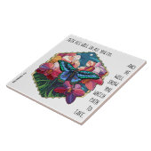 フローラ/蝶、箴言3:6の節 タイル (側面)