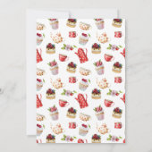 フローラ、赤と白甘いお茶パーティー赤ちゃんシャワー 招待状 (裏面)