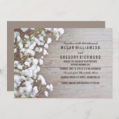 フローラ – 赤ん素朴坊の息シンプル夏結婚の 招待状 (正面/裏面)