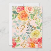 フローラ&金ゴールドグリッターブランチブライダルシャワー招待状 招待状 (裏面)