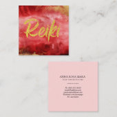 *~*フローラ·金ゴールド·バーガンディ·ヒーラー·霊気·エネルギー スクエア名刺 (正面/裏面)