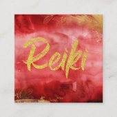 *~*フローラ·金ゴールド·バーガンディ·ヒーラー·霊気·エネルギー スクエア名刺 (正面)