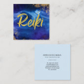 *~*フローラ·金ゴールド·ブルー·ヒーラー·マスター·霊気 スクエア名刺 (正面/裏面)