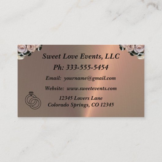 フローラ&銅ウェディングプランナー名刺 名刺 (裏面)