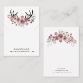 フローラ〔雄ジカの〕枝角ネックレスペンダントディスプレイカード 名刺 (正面/裏面)