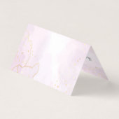 フローラ〔雄ジカの〕枝角ピンク金ゴールド大理石サンキューカード (裏面)