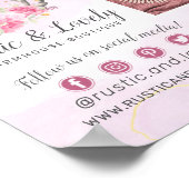 フローラ〔雄ジカの〕枝角ピンク金ゴールド大理石4 – フォトマーケティング ポスター (角)