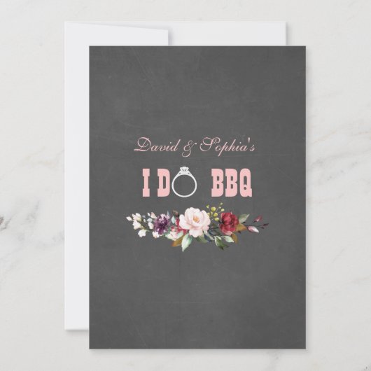 フローラ〔雄ジカの〕枝角メイスンジャークホークI do BBQ 招待状 (裏面)